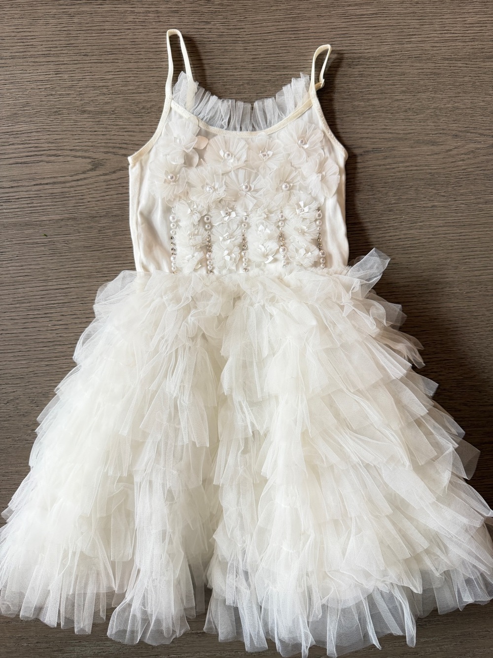 Tutu Du Monde Crystal Palace Dress Size 2-3 Ivory Flower Girl LN - Picture 3 of 11